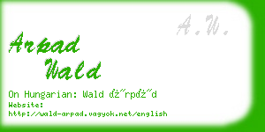 arpad wald business card